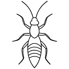 Minimalist Termite Line Art Vector