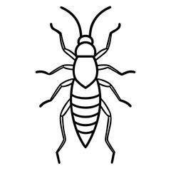 Minimalist Termite Line Art Vector