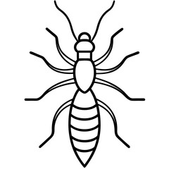 Minimalist Termite Line Art Vector