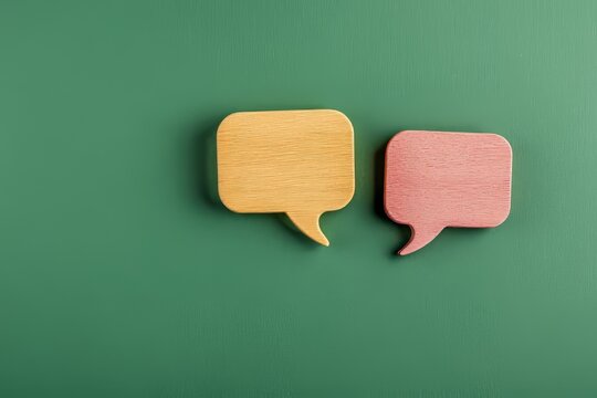 Inclusive language is symbolized by speech bubbles and vibrant cubes