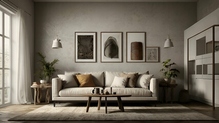 living room with fireplace