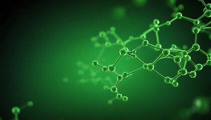 Fototapeta premium Abstract green molecule structure background for science and medical research,bokeh, connect, cyber, cyberspace, form, future, futuristic, graphic, information, matrix, molecular,9456