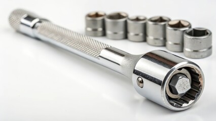 Socket Wrench Set on White Background