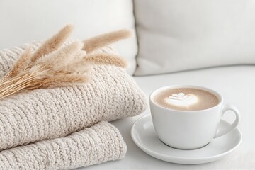 Cozy coffee moment home beverage photography relaxing atmosphere close-up view comfort concept