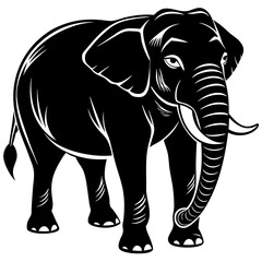 Majestic Elephant Icon: African and Asian Elephant Design