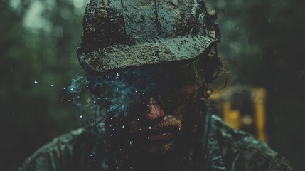 A welder is modifying the voltage on their welding equipment, emphasizing the need for technical proficiency in the welding process