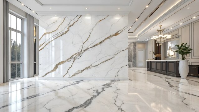 Luxurious Interior with Marble Wall and Flooring