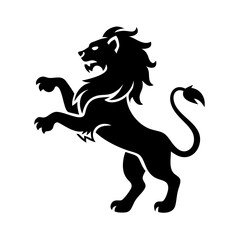 Dynamic Lion Silhouette Vector for Creative Projects"