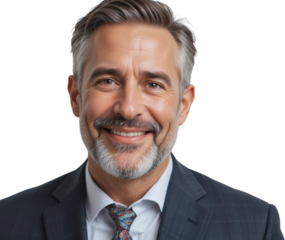 Confident Mature Businessman Smiling Portrait Gray Hair Professional