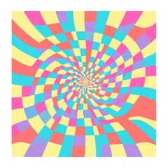 Square pattern psychedelic geometric vector