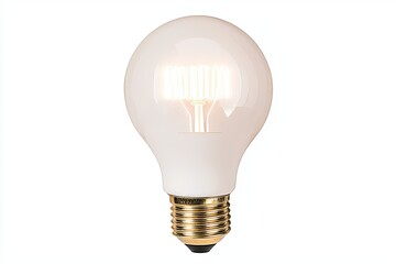 A white-colored light bulb bearing a wireless symbol emits a warm and comforting white light on a see-through white background