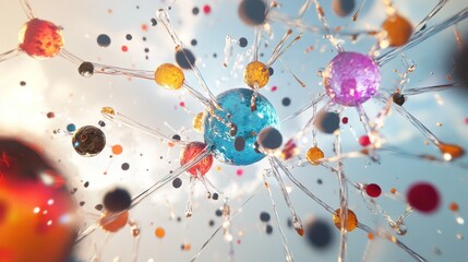 Molecule. Chemicals, micro and macronutrients. Periodic table of Mendeleev. Microelements necessary for humans. 3d render.