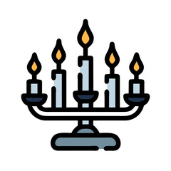 Obraz premium Elegant Candelabra Silhouette with Lit Candles