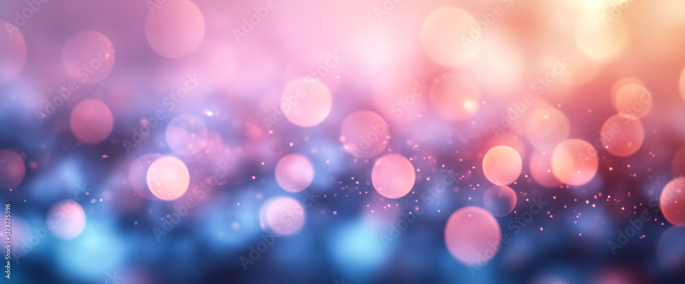 Poster abstract bokeh lights with pink and blue tones, creating a dreamy, blurred effect. this soft focus b