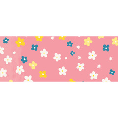 Tiny flower pattern background flowers pink vector