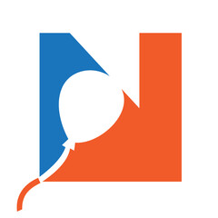Initial Letter N Balloon Symbol For Kids Logo Design © pixstocker