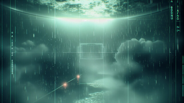Spaceship HUD, Holographic Data Readout, AI Generated