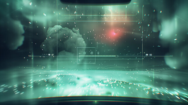 Spaceship HUD, Holographic Data Readout, AI Generated