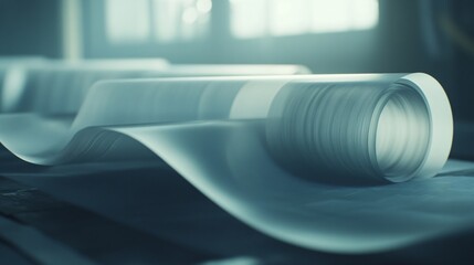 Flowing Digital Sheet Rolls Upward