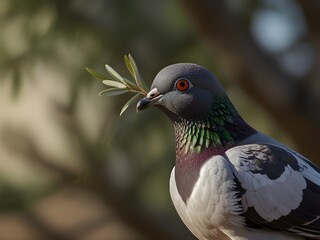 Fototapeta premium close up of a red pigeon