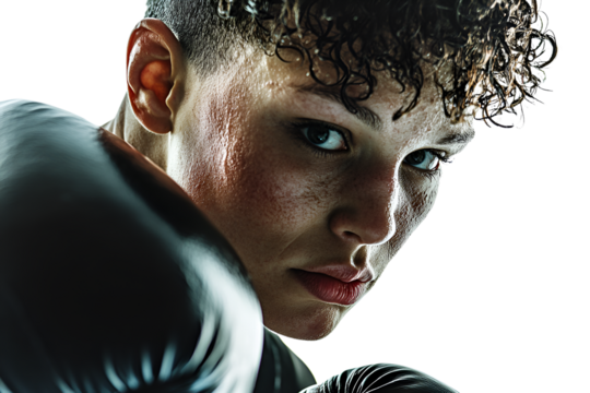 man with boxing gloves isolated