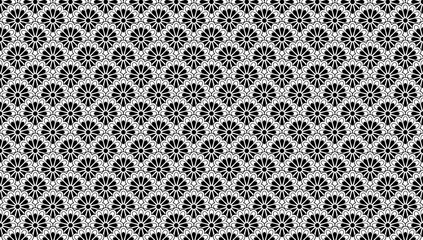 Seamless geometric pattern with flower vector.