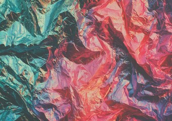 Holographic fabric forms the basis of this abstract stock photo with shimmering iridescent tones