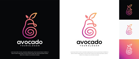 avocado fruit logo design template. avocado logo icon nature