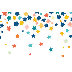 Tiny flower pattern background colorful stars vector