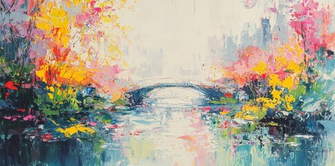 Abstract forms and dazzling colors converge to produce a vibrant and forward-thinking urban setting that pulsates with creative energy, showcasing a modern cityscape with a visually striking profile