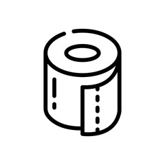 Toilet paper outline icon on white backround