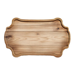Empty wooden signboard isolated on transparent png