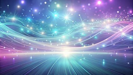 Obraz premium Celestial Pathway An ethereal landscape of swirling nebulae, luminous stars, and a radiant horizon, suggesting a journey into a mystical realm.