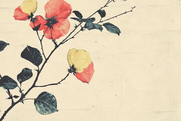 Naklejka premium Retro-inspired abstract pattern characterized by its use of colorful organic shapes
