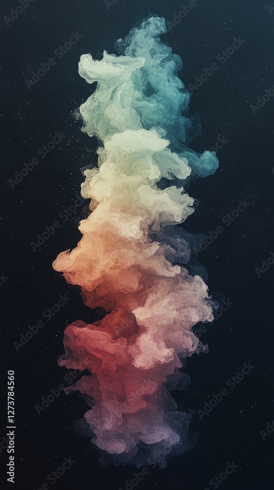 Poster abstract flowing lines of colorful light set against a solid black background generate a dynamic vis