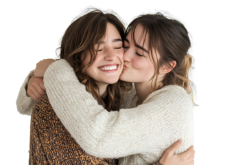 mother and daughter hugging