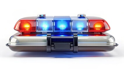 Police Lights Isolated on White Background