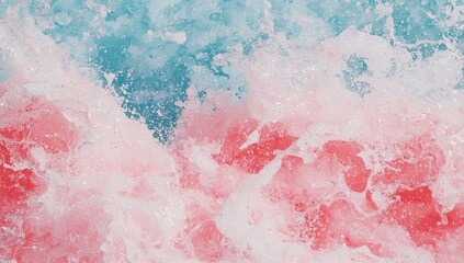 Fototapeta premium The glass has a textured appearance with abstract blue and pink colors that swirl together
