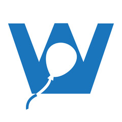 Initial Letter W Balloon Symbol For Kids Logo Design © pixstocker