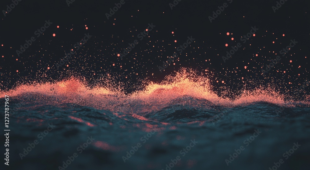 Poster glowing orbs and vibrant energy streams combine in a mesmerizing abstract composition that creates a