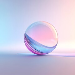 Obraz premium In a 3D rendering, a liquid metal 3D shape design element showcasing fluid gradient waves and ripples, garnished with bright iridescent holographic foil