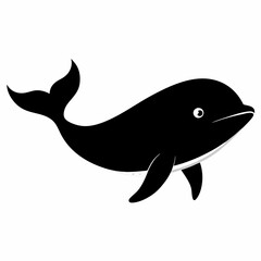 Minimalist Whale Silhouette Vector