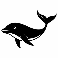 Minimalist Whale Silhouette Vector