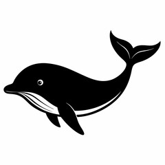 Minimalist Whale Silhouette Vector