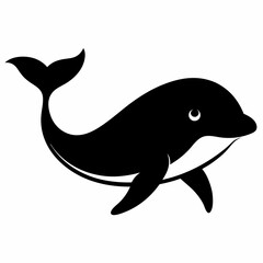 Minimalist Whale Silhouette Vector