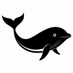 Minimalist Whale Silhouette Vector