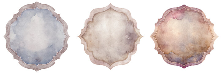 Elegant watercolor frames, soft pastel colors, vintage style, artistic borders, versatile design for invitations.