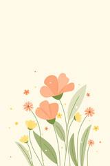 vertical spring background with flowers
