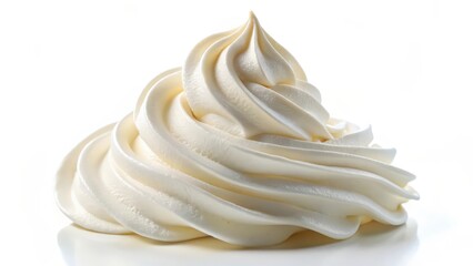 Whipped Cream on White Background
