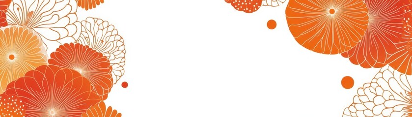 japanese pattern orange color and white backdrop